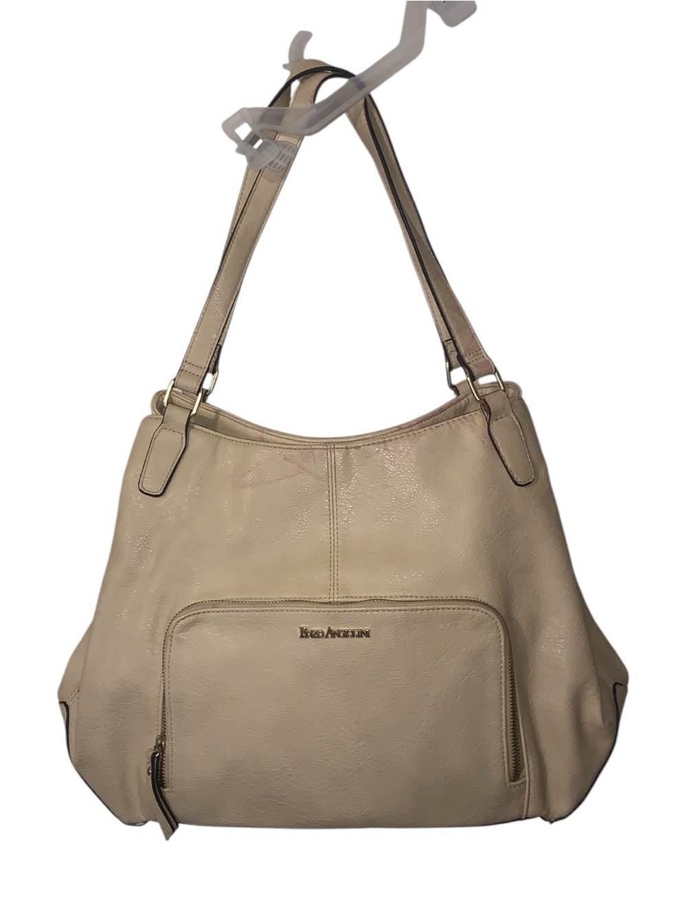 Enzo Angiolini Bran Cream Shoulder Bag Multiple Compartments
